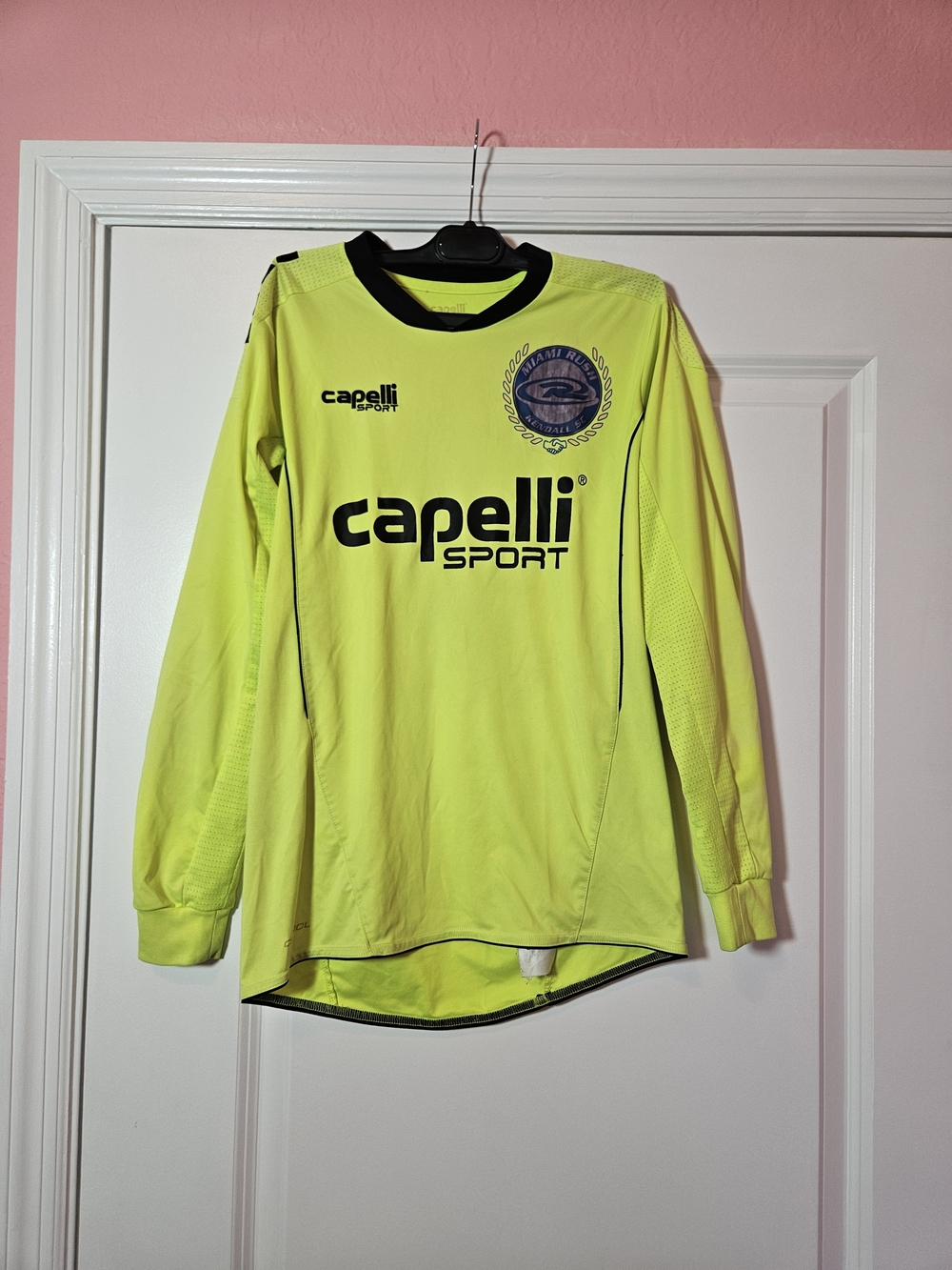 Kids' Long-Sleeve Neon Yellow Soccer Jersey